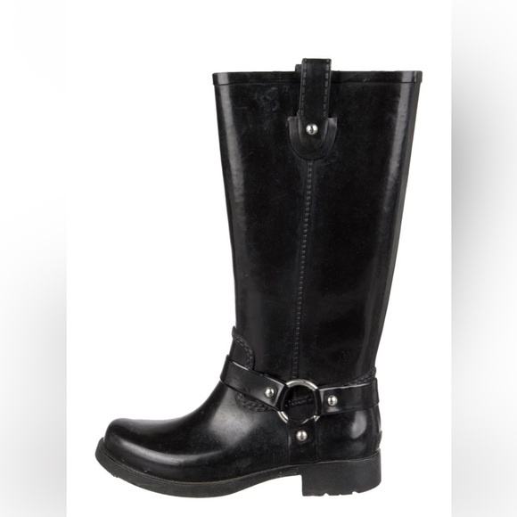 Michael Kors black rain moto boots - Picture 1 of 6